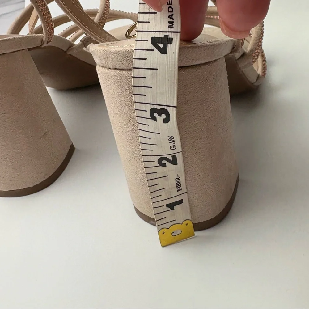 Kelly & Katie blush/nude rhinestone heels 7.5